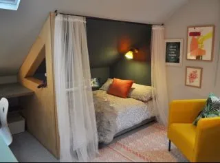 Looking for a photo of something and had a flashback to a 2016 teen bedroom project where we used the space in the eaves to create a sleeping nook 😍. #myhousethismonth
#sassyhomestyle
#dailyhomeshare
#designupnorth
#luxuryinteriorsonabudget
#interiorboom
#teenbedroom 
#spotlightonmyhome
#myfabhome
#styleithappy
#myhometrend
#styleitdark
#thiscreativehome
#myhomevibe
#ukicyou
#myvintageabode
#howwedwell
#apartmenttherapy
#designsponge
#walltowallstyle
#myperiodhomestyle
#mycreativeinterior
#eclectichome
#victorianterrace
#atticbedroom